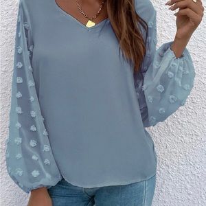 New worn Swiss Dot Bishop Sleeve Blouse XL/12